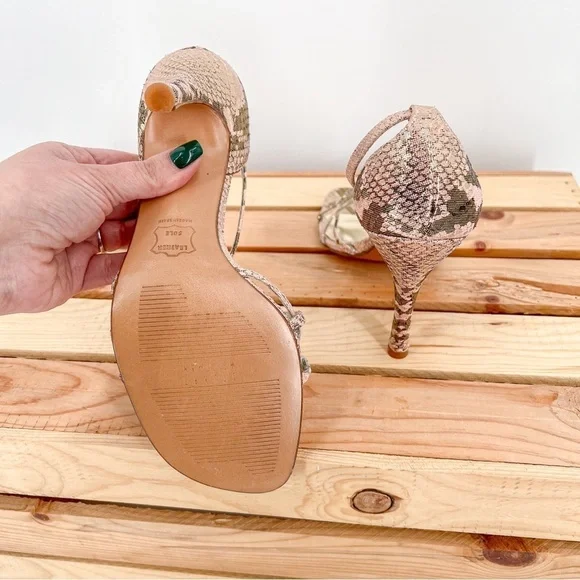 Stuart Weitzman gold snake pattern sandals - Picture 5 of 9